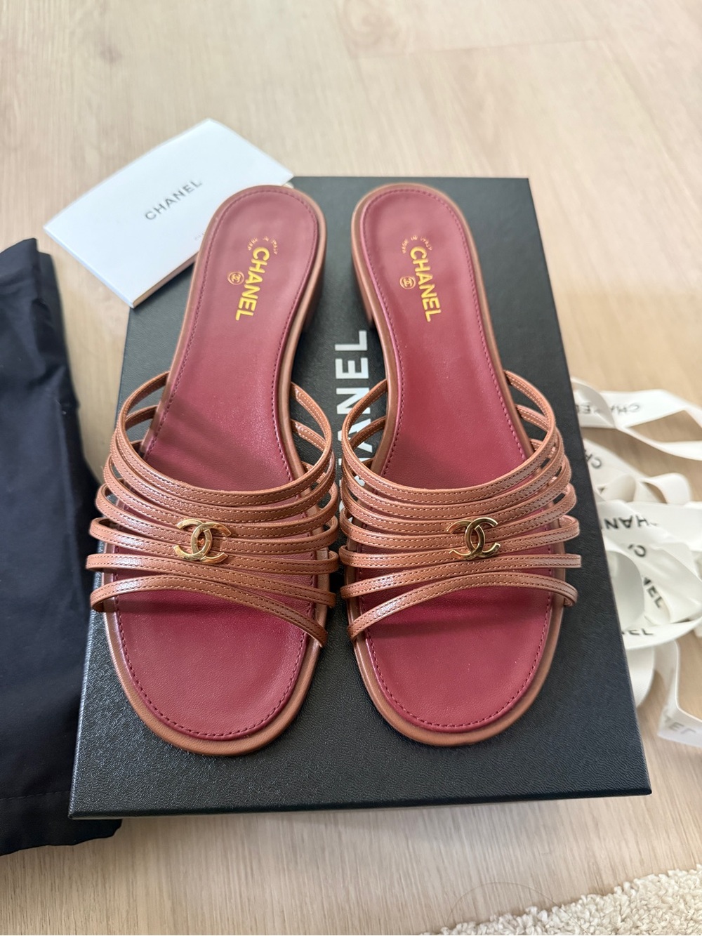 Chanel 26A Goatskin Mules in Light Brown⁠